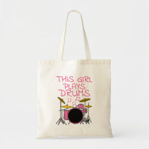 This Girl Plays Drums, Female Drummer Musician Tote Bag