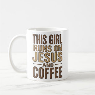 This Girl Runs on Jesus and Coffee Christian Tri-B Mug
