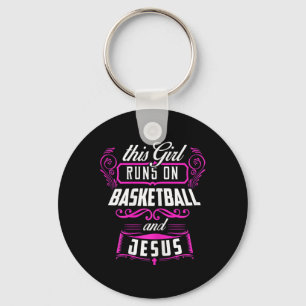 This Girl Runs On Sketll And Jesus Gift Keychain
