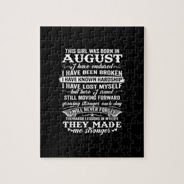 This Girl Was Born In August Birthday Gift Jigsaw Puzzle (Vertical)