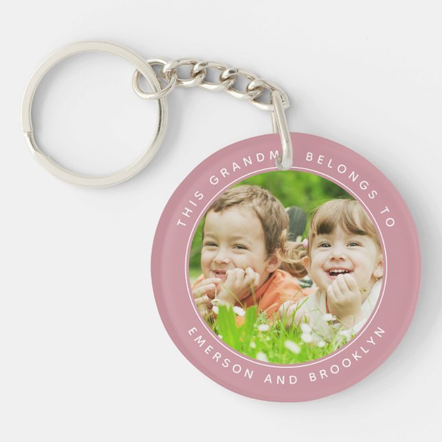 This Grandma Belongs To Photo Keepsake Keychain (Front)
