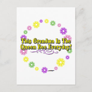 This Grandma Is The Queen Bee Everyday Flower Ring Postcard
