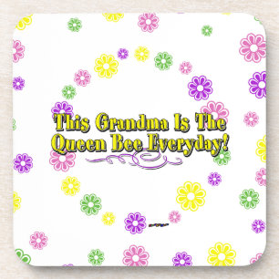 This Grandma Is The Queen Bee Everyday Flowers Coaster