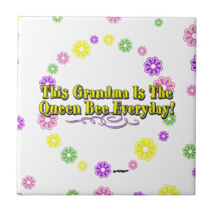 This Grandma Is The Queen Bee Everyday Flowers Tile