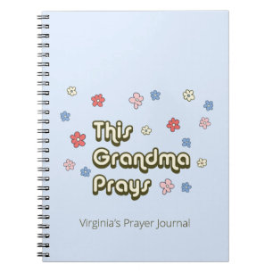 This Grandma Prays Retro Light Blue Prayer Journal
