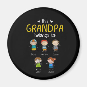 This Grandpa Belongs To Cute Family Personalized Magnet