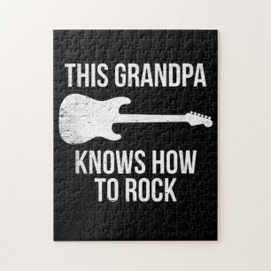 This Grandpa Knows Guitar Rock Player Musician Jigsaw Puzzle