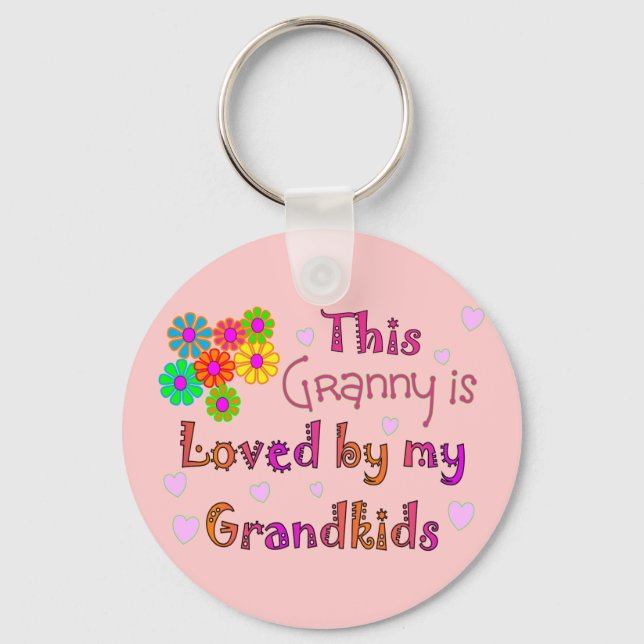 This granny is loved by my Grandkis Keychain (Front)