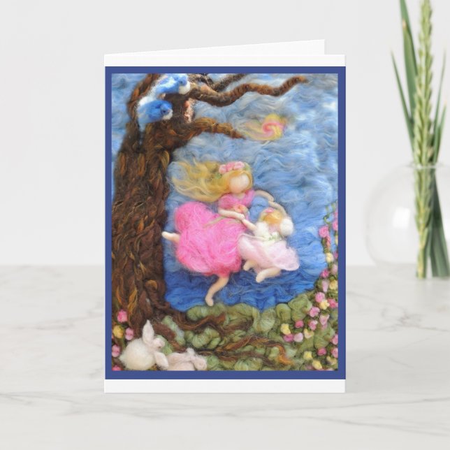 This greeting card created from a wool painting. (Front)