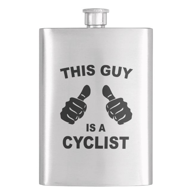 This Guy Is A Cyclist Hip Flask (Front)