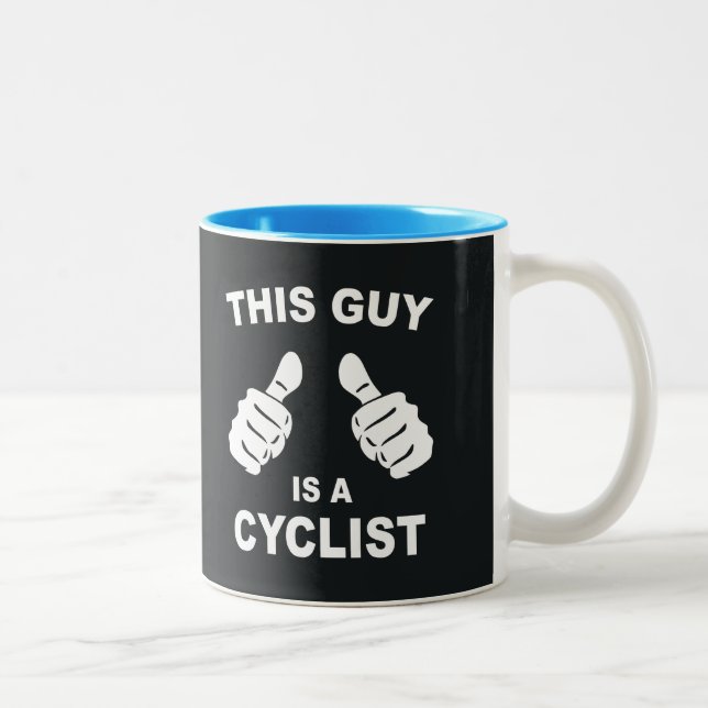 This Guy Is A Cyclist Two-Tone Coffee Mug (Right)