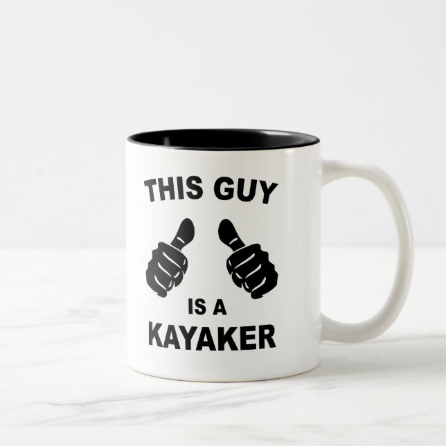 This Guy Is A Kayaker Two-Tone Coffee Mug (Right)