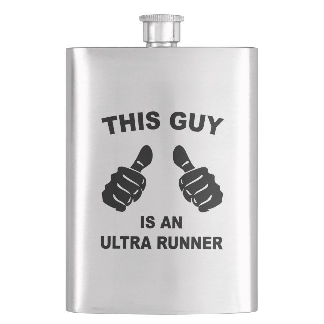 This Guy Is An Ultra Runner Hip Flask (Front)