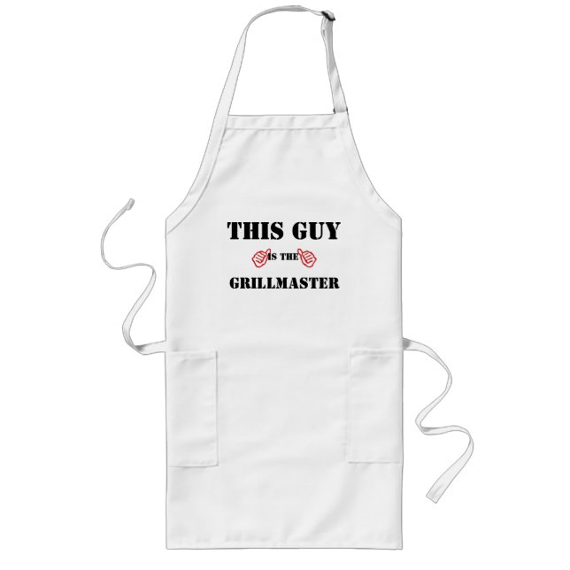 this guy is grillmaster funnysummer bbq grilling long apron (Front)