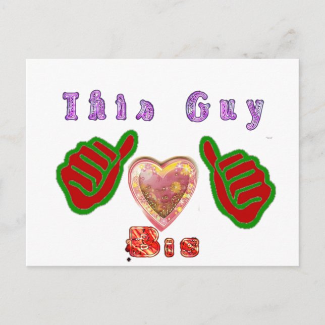 This Guy Loves Big Gift Art Print Postcard (Front)