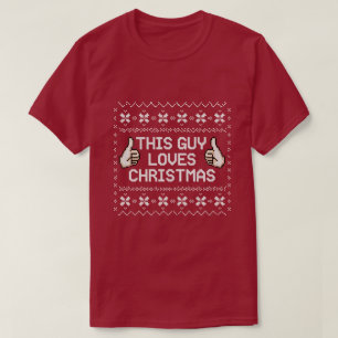 This Guy Loves Christmas Funny Pixel Ugly Sweater