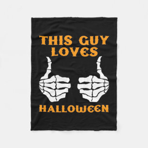 This Guy Loves Halloween Fleece Blanket