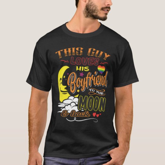 This Guy Loves His Boyfriend and Back Rainbow Logo T-Shirt