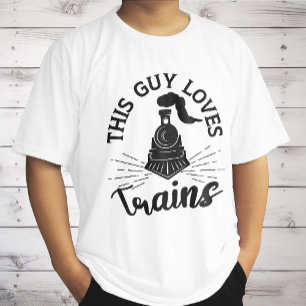 This Guy Loves Trains Railroad Lover Funny Train T-Shirt