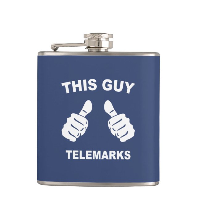 This Guy Telemarks Hip Flask (Front)