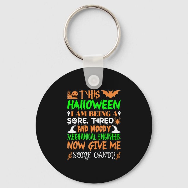 This Halloween Being Mechanical Engineer Candy Keychain (Front)