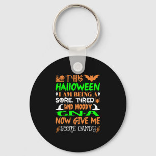 This Halloween Tired Moody Cna Candy Keychain