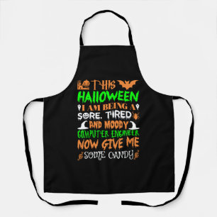 This Halloween Tired Moody Computer Engineer Candy Apron