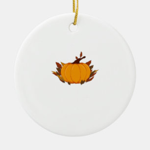 This harvest pumpkin T-shirt is perfect for the fa Ceramic Ornament