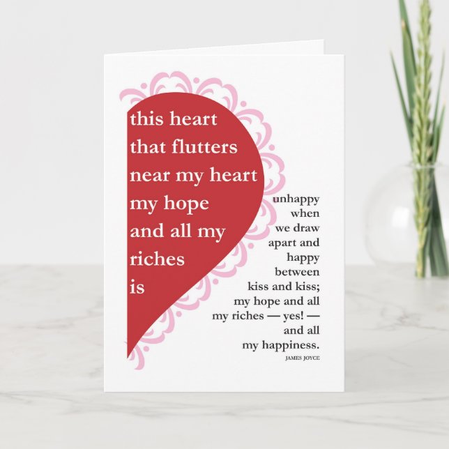 This Heart that Flutters Joyce Valentine Holiday Card (Front)