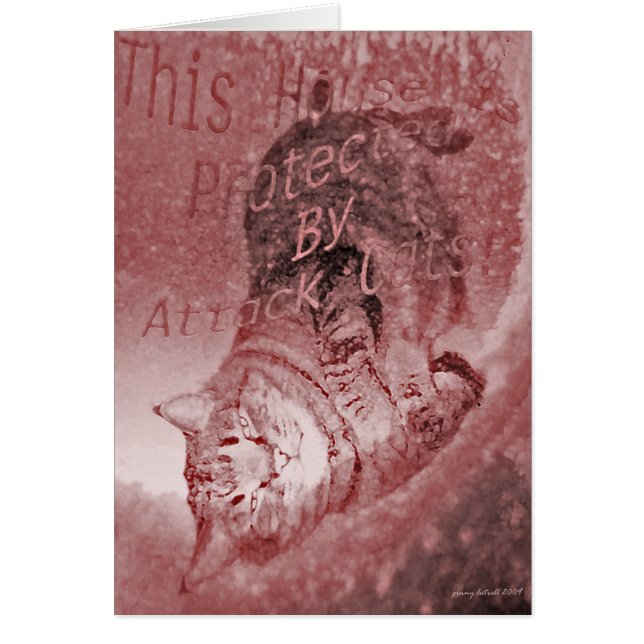 This House Is protected By Attack Cats Card (Front)