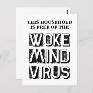 This Household is Free of Woke Mind Virus Custom Postcard