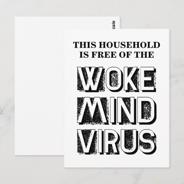 This Household is Free of Woke Mind Virus Custom Postcard (Front/Back)