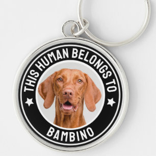 This Human Belongs To Name Custom Pet Photo Funny Keychain