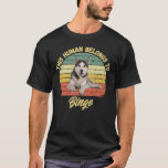 This Human Belongs To Your Dog Or Cat Custom Photo T-Shirt<br><div class="desc">For any event, such as the Fourth of July, Mother's Day, Father's Day, Christmas, a birthday, or a "just because" gift, this lovely personalized dog or cat gift is ideal.</div>