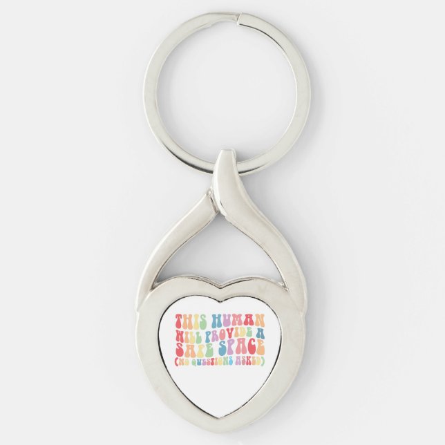 This Human Will Provide A Safe Space Gay LGBTQ Keychain (Front)