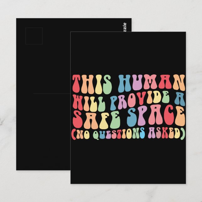 This Human Will Provide A Safe Space Gay LGBTQ Postcard (Front/Back)