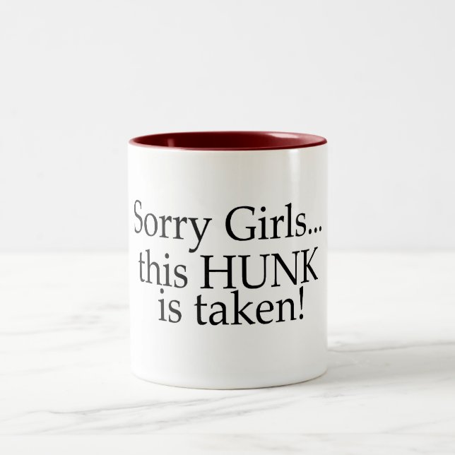 This Hunk Is Taken Two-Tone Coffee Mug (Center)