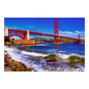 This is a 3 shot HDR image of the Golden Gate Poster