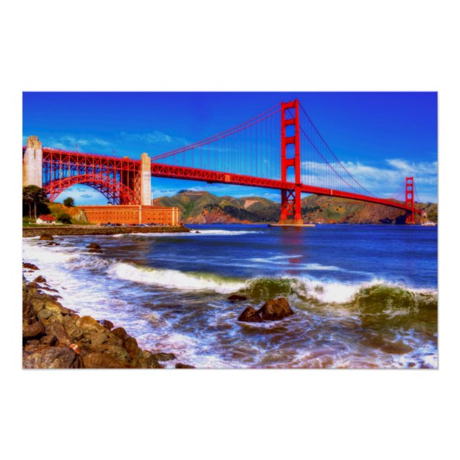 This is a 3 shot HDR image of the Golden Gate Poster (Front)