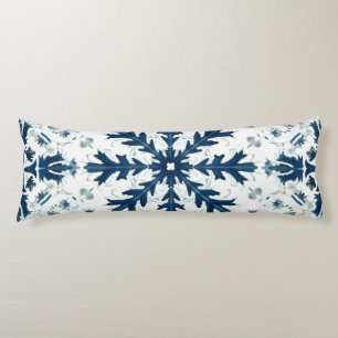 This is a body pillow. It has a snow crystal patte Pillow