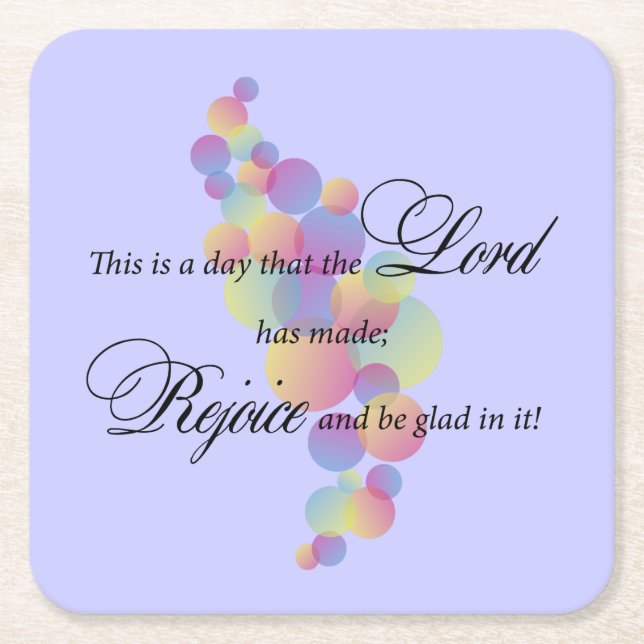 This is a Day the Lord has made Square Paper Coaster (Front)