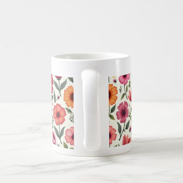This is a flower design mugs (Handle)