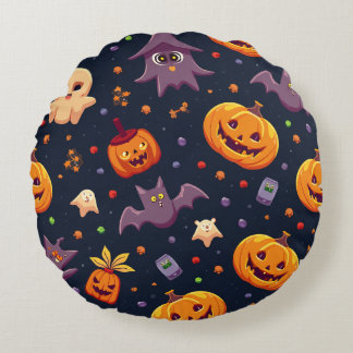 This is a Halloween cushion. Round Pillow