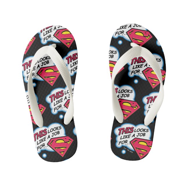 This is a job for... Superman Kid's Flip Flops (Footbed)