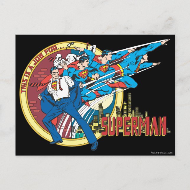 This is a job for... Superman Postcard (Front)