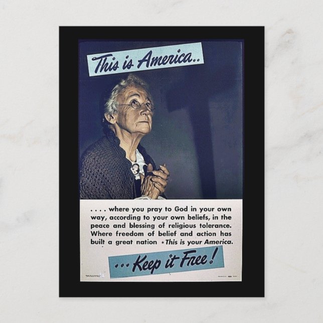 This Is America Keep It Free! Postcard (Front)