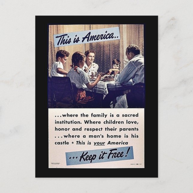 This Is America Keep It Free! Postcard (Front)