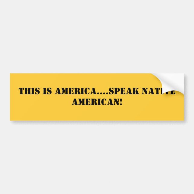 This is America....speak Native American! Bumper Sticker (Front)