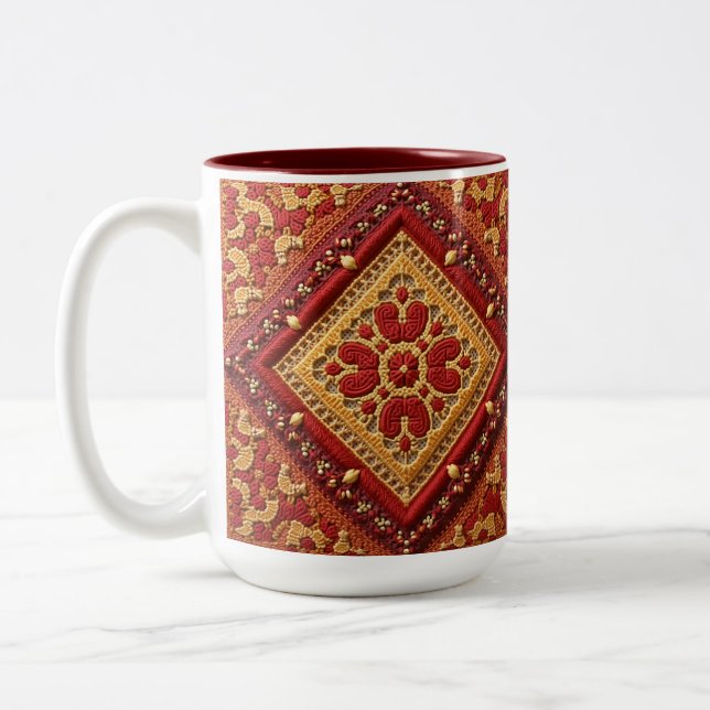 This is an embroidery pattern mugs (Left)