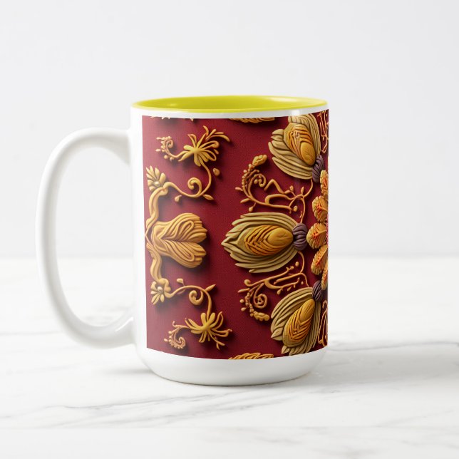 This is an embroidery pattern mugs (Left)